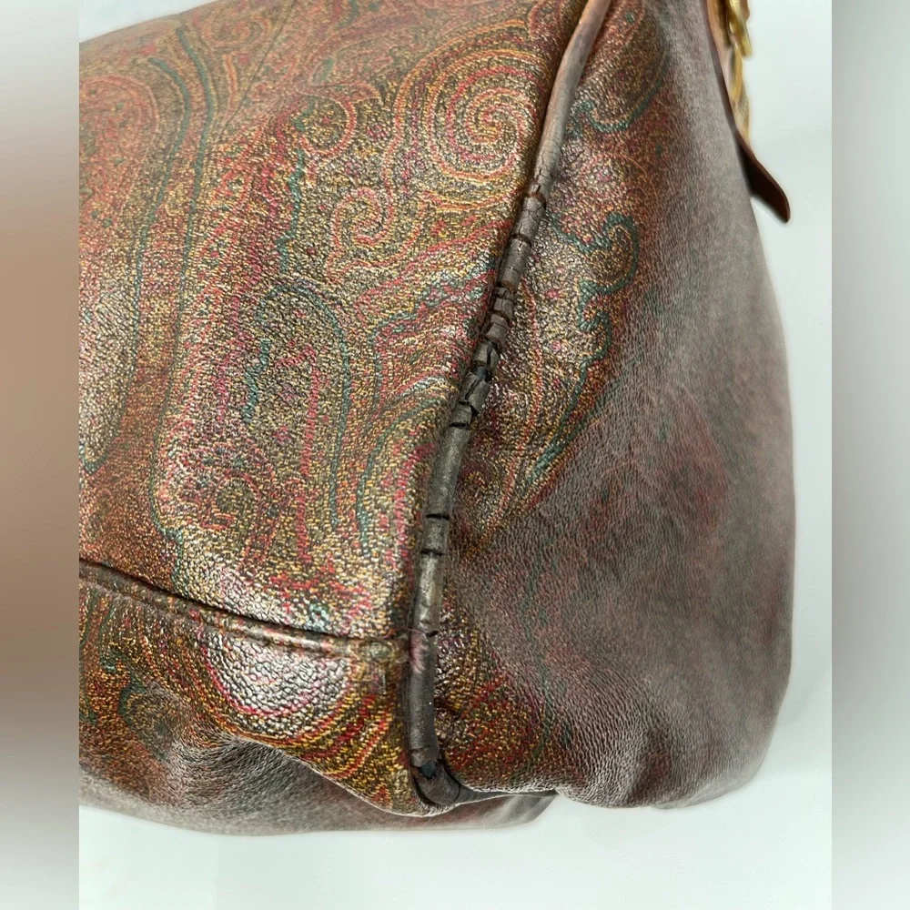 Etro Milano Brown Paisley duffle Travel Bag